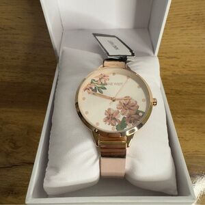 NEW Nine West Rose Gold Floral Dial Watch, original box